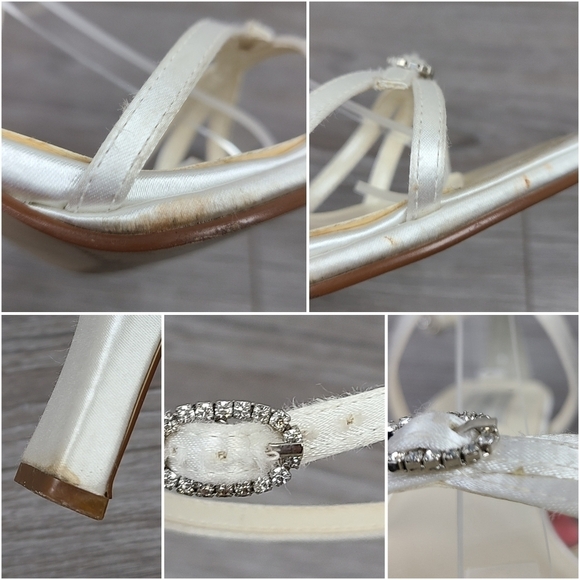Touch Ups White Satin Strappy Wedding Sandals Size 7 - Picture 15 of 17